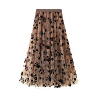 Falda Midi larga y elástica de cintura alta para mujer, ropa de calle de estilo Haruku Kawaii Y2k, Vintage, otoño - details 7