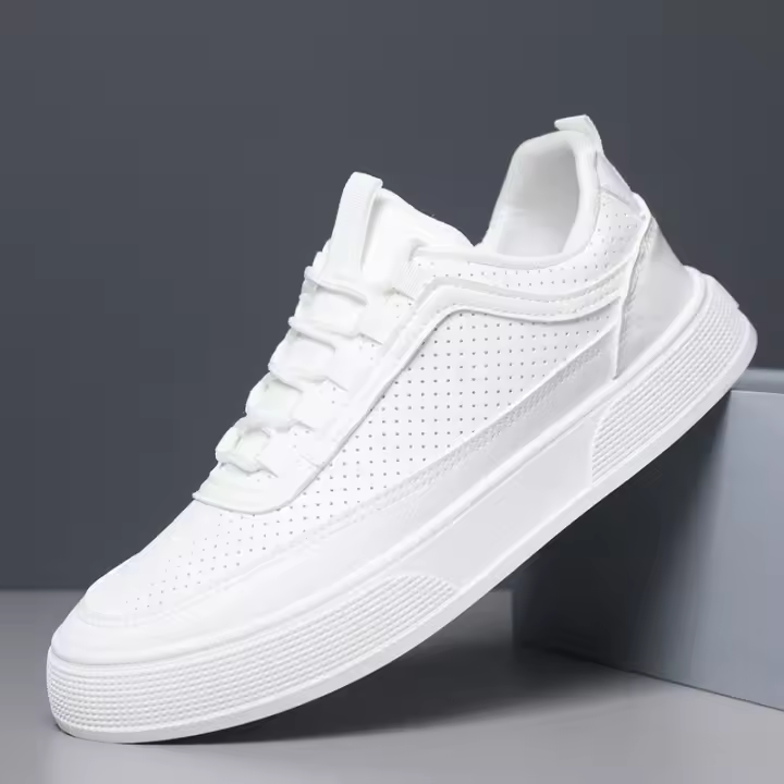 Zapatillas Casuales para Hombres al Estilo Coreano Zapatos de Deportes de Cuero Transpirable y Moderno - 1