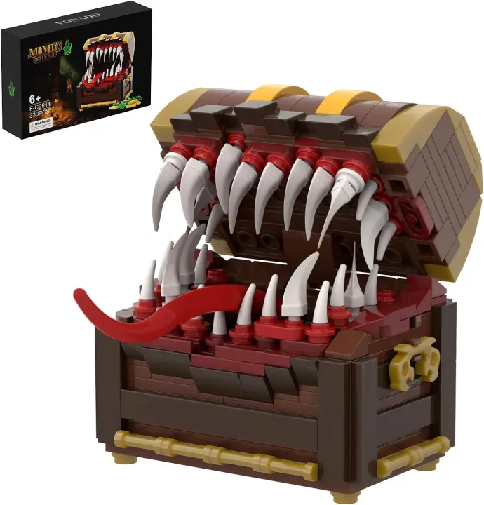 Kit de bloques de construcción de Mimic Treasure Chest Monster, caja de tesoro pirata, serie de juegos, botín, ensamblaje, juego de ladrillos de construcción DIY - 1