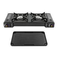 Cncest Estufa de Butano Portátil con Doble Quemador Placa de Horneado para BBQ con Pintura Antideslizante - details 2