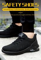 Zapatos de seguridad laboral antideslizantes con puntera de acero para hombres, a prueba de perforaciones y transpirables, zapat - details 0