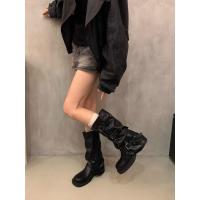 Botas Retro Nicho Talón Grueso, Botas Medias y Altas, Estilo Vaquero Occidental, Botas de Caballero, Otoño Temprano, Botas de Mujer Francesa - details 12