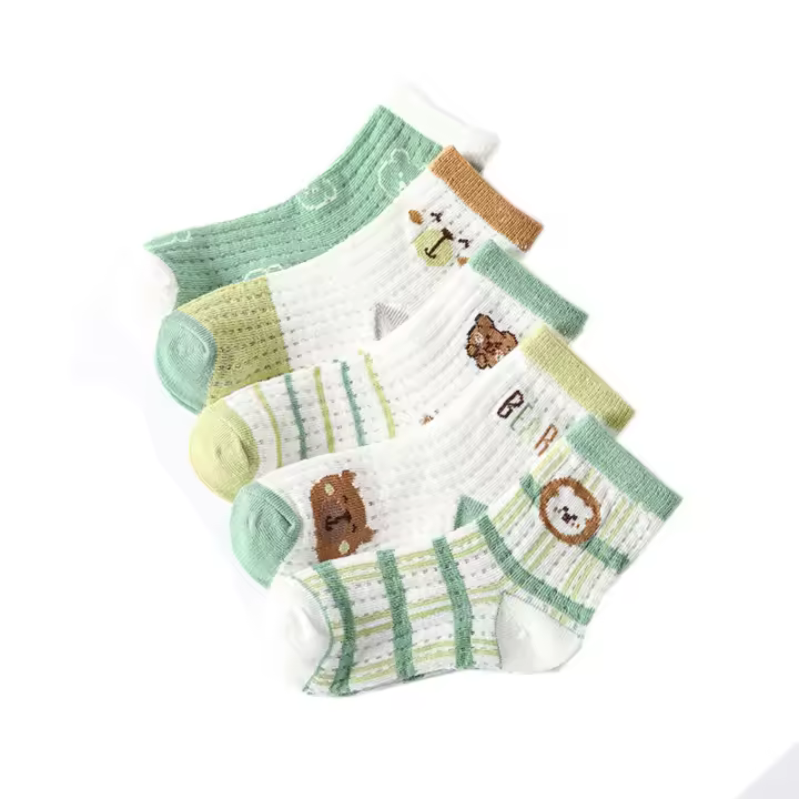 Calcetines de algodón de malla transpirables, absorbentes del sudor y desodorantes para niños, 5 pares - 1