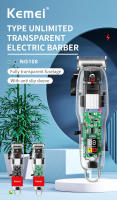 Kemei-máquina de corte de pelo corporal transparente para hombres, cortadora de pelo eléctrica inalámbrica, cortadora profesional de barbería, USB, KM-NG108 - details 0