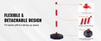 SucceBuy Conos de poste delimitadores de tráfico ajustables, paquete de 4, barrera delimitadora de seguridad vial con base rellenable, cadena de 8 pies para control de tráfico, estacionamiento, construcción, precaución vial, rojo y blanco - details 4