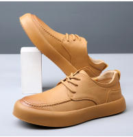 Zapatos de herramientas yuppie de moda transpirables y versátiles, zapatos casuales de suela blanda de cuero genuino para hombres - details 5