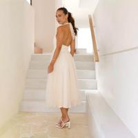 Vestido con cuello colgante informal alto de malla de moda Primavera/Verano 2025 para mujer - details 1