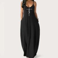 Tirantes y espalda abierta para mujer, vestido largo sin mangas con colorido cuello en V graduado, moda de verano, nuevo estilo - details 5