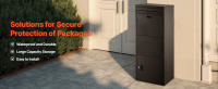 SucceBuy Caja de entrega de paquetes segura para exteriores, buzón de correo de 47,2 pulgadas con cerradura, buzón de acero galvanizado duradero con funciones antirrobo, buzón resistente a la intemperie, negro - details 0
