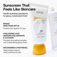 Anua Set trío de cuidado pos-soleado, protector solar con acabado hidratante Foam+ Zero-Cast, aceite limpiador para control de poros Heartleaf, lavado facial, - details 2
