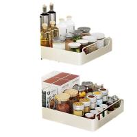Retráctil con rieles deslizantes sin instalación, caja de especias para cocina, estante de almacenamiento, organizador de gabinetes - details 4