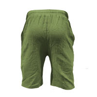 Verano Hombres Color Sólido Cinco Puntos Casual Pantalones Cortos Cordón Transpirable Pantalones de Playa Algodón Lino Pantalones Cortos Deportivos - details 12