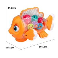 Juguete eléctrico musical con columpio para peces con luces y engranajes transparentes, juguetes sensoriales educativos interactivos para niños, regalos de cumpleaños - details 12