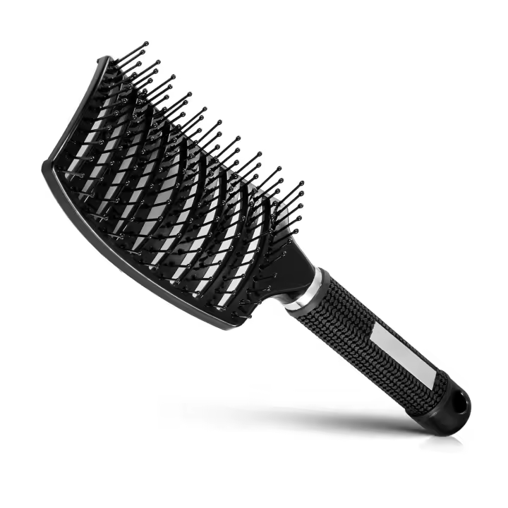 Cepillo de pelo profesional curvado ventilado para un secado más rápido para mujeres y hombres, cepillo desenredante de paleta para seco y húmedo - 1