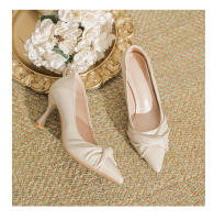 Temperamento tacones delgados tacones altos de las mujeres 2025 nueva falda desnuda hada suave cuero suave hermosa dama de honor zapatos. - details 25