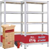 180x90x40cm - 5 Baldas |   Estanterías de almacenamiento para cocina, despensa y garaje |   Estantería metálica galvanizada |   Estantería Resistente 875kg - details 0