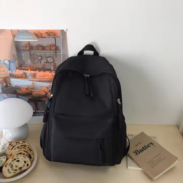 Mochila de Nylon de Estilo Forestal Moda Callejera para Estudiantes Color Sólido - 1