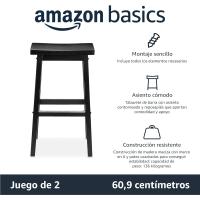 2 taburetes de cocina de madera maciza, taburete de bar, silla de comedor, fácil montaje, moderno, 74 cm de alto, - details 6