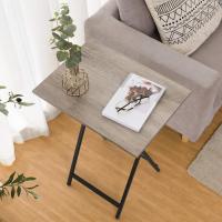 Mesa Auxiliar Plegable de 2, Mesa Lateral para Sofá, Escritorio Pequeño para Portátil, Mesa de TV Plegable pequeña, Estructura de Almacenamiento Fácil, Marrón Rústico y Negro EBF25BZ01 - details 17