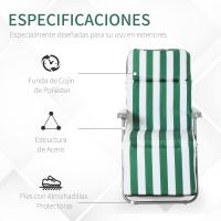 Sillas de Jardín Plegables de Acero Gravedad Cero Respaldar Ajustable en 5 Posiciones Reposapiés - details 23