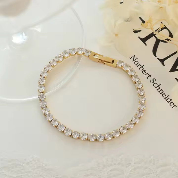 Hot selling popular light luxury high-end diamond zircon bracelet colorful diamond personality all-match hand jewelry - 1