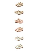 Zapatos de cuero para niñas, zapatillas planas de princesa con pajarita, zapatos de flores para niñas, zapatos planos informales para niños, zapatos de tacón bajo para baile y boda, suaves - details 5
