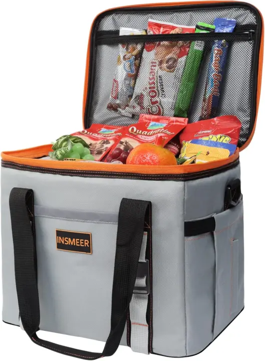 térmica grande 65 latas, a prueba de fugas aislada plegable fácil de limpiar con abridor de botellas y correa de hombro extraíble, adecuada para playa,picnic,compras,camping, 48 L - 1