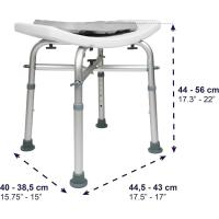 Taburete de Baño Ducha (150 kg) Reforzado con Doble Barra, Cojín, Silla Ajustable, Banqueta Antideslizante, Sin Herramientas - details 4
