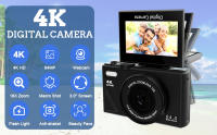 Cámara digital de 64 MP para fotografía y vídeo: cámara de vlogging 4K para YouTube con pantalla abatible de 3 pulgadas y tarjeta TF de 32 GB, cámara digital con zoom digital 16X para regalo - details 0