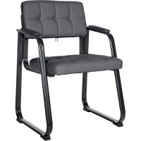 B Tapizada En Cuero Sintético I Silla De Espera con Reposabrazos I Silla Confidente con Base De Metal I Color:, Color:Negro - details 16