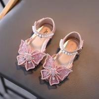 Sandalias de verano para niñas, zapatos de princesa con lazo de diamantes de imitación y lentejuelas, zapatos de tacón plano - details 4