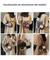 Nuevo bolso de mensajero versátil de hombro, bolso cuadrado pequeño portátil con costuras. - details 7