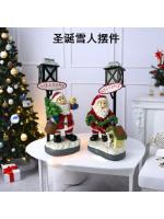 Adorno de Papá Noel, muñeco de nieve luminoso, artesanía de resina, ambiente navideño de escritorio, nuevo - details 0
