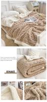 Manta cálida a cuadros para cama, edredón grueso y suave, funda de lana doble, colcha para invierno - details 5