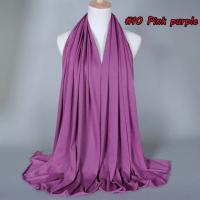 Hijab de algodón liso para mujer, chal largo y elástico, bufanda de red para el cuello, Sjaal musulmán, 35 colores, 180x80Cm - details 23