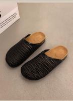 Zapatillas retro de media cabeza con bolsa tejida para mujer 2025, nuevas zapatillas romanas frescas, huecas, cómodas y transpirables de un pedal. - details 6