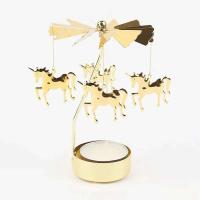Carrusel dorado, portavelas caliente, adornos, molino de viento de Metal, regalo de mano creativo giratorio, decoración de Navidad - details 1