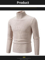 Suéter informal para hombre y mujer, jersey básico elástico de cuello alto, ajustado, cómodo, de punto, para primavera y otoño - details 10