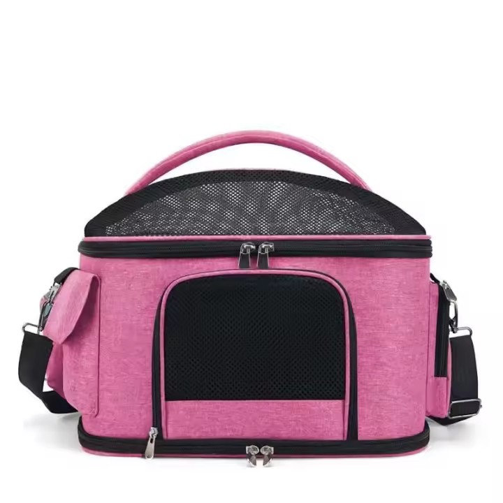 Suministros bolso de gato plegable y transpirable para mascotas, bolso de hombro cruzado portátil para cachorros - 1