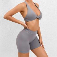 Conjunto de pantalones cortos cruzados sin espalda para mujer, ropa deportiva de 2 piezas, ropa de entrenamiento PIESS, ropa deportiva - details 2