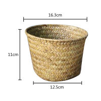 Cesta de mimbre hecha a mano para la colada, maceta para flores de jardín, mimbre, algas marinas, 2019 - details 1