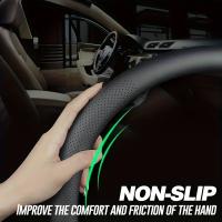 Cubierta de Volante de Cuero Falsito Premium Napa Antideslizante, Transpirable, Ajuste Universal para Todos los Modelos de Coches Hecho en China - details 5