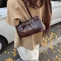 Bolso de hombro con hebilla francesa que combina con todo, bolso de cuero de Color sólido para ocio, bolso de mano para ir al trabajo Y2k para mujer - details 3
