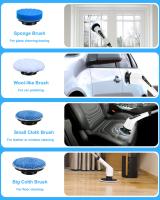 Cepillo de limpieza para el hogar,Fregadora Giratoria eléctrica con 8 cabezales de Cepillos Reemplazables, Fregadora para Bañera y Azulejo - details 7