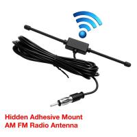 1X antena dipolo Universal para coche, antena de Radio Estéreo AM FM, soporte adhesivo de vidrio, color negro - details 3