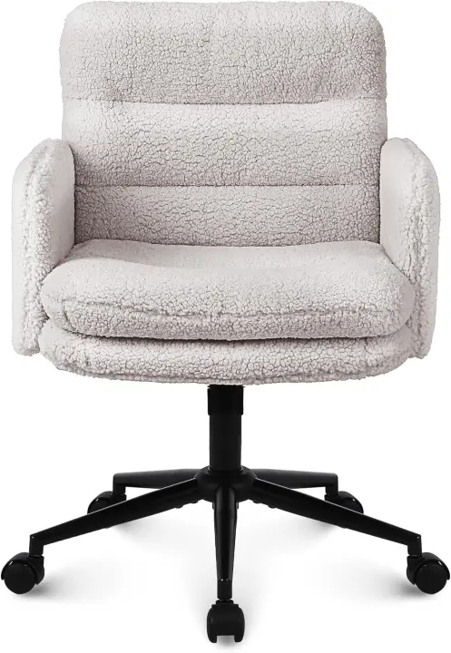 Silla de Escritorio de Cachemira Silla de Oficina de Resalto Alto Silla Tocador Cómoda con Altura Ajustable Ideal para Hogar y Dormitorio - 1