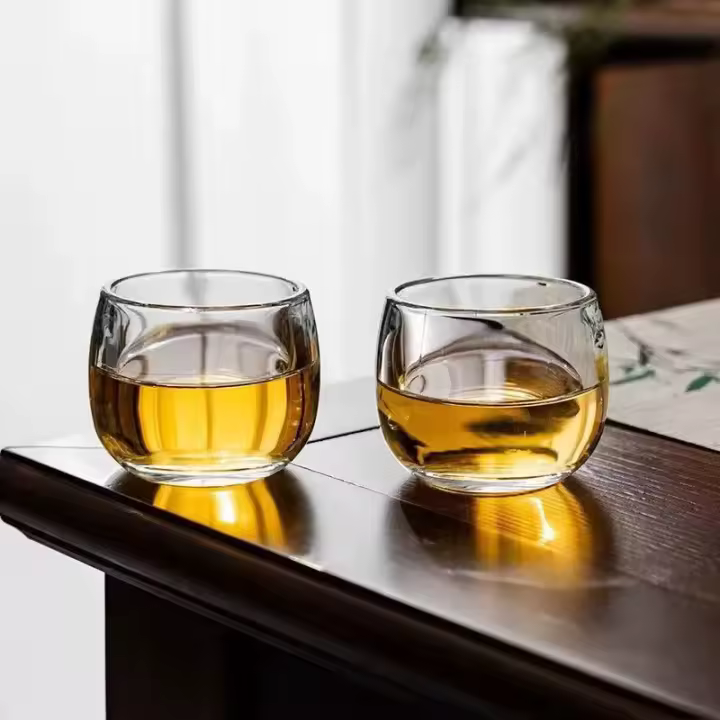 Taza de cristal de alta gama para tirar de los dedos, sin plomo, propietario de la casa, ceremonia del té saludable espesada - 1