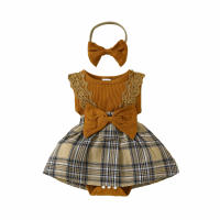 Vestido de Encaje triangular Sin Mangas Para Bebé Niña, ropa de cuerpo, Cinta Para El Pelo, 0 a 1 Años, 2024 - details 2