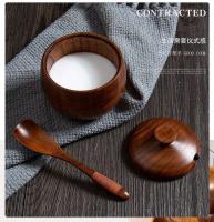 Tarro de madera para condimentos, cocina creativa, vintage, sal, azúcar, tarro de condimentos con tapa - details 3