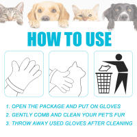 Guantes de aseo para mascotas, toallitas desechables, sin lavado, para limpieza, desodorización y nutrición de la piel, 3 pares - details 1